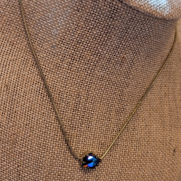 * READ * Rare Kendra Scott Cobalt Iridescent Necklace 14K Gold Plated over Brass - Picture 6 of 16